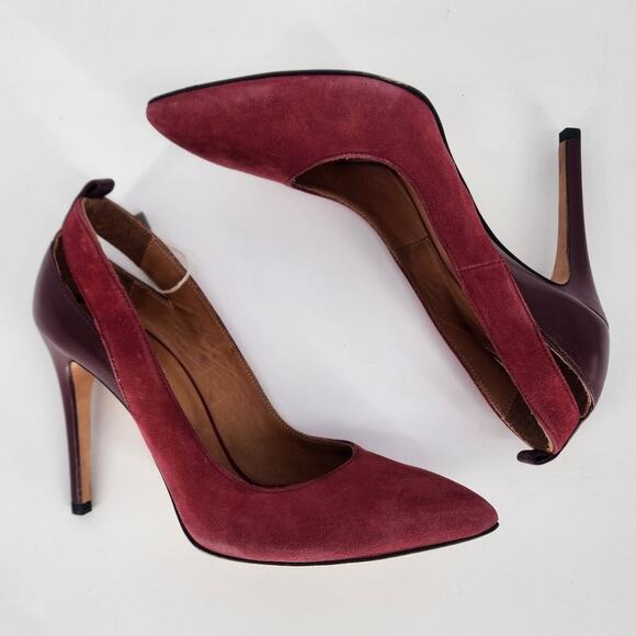 IRO Shoes - IRO Burgundy Suede/Leather Pumps Women's Size 37 (US 6.5)